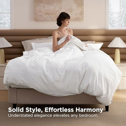 Bedsure White Bed Comforter Full 4 Pieces Prewashed Soft Breathable Bedding