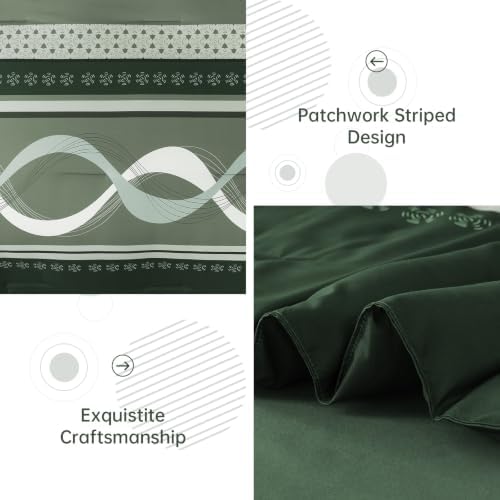 Anibedding Striped Comforter Set Queen Size,8 Pieces Patchwork Bed in a Bag