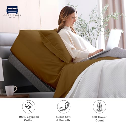 1 Piece Top Split King Fitted Sheet for Adjustable beds, 34" Split, Taupe