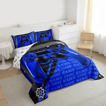 Feelyou Gamer Comforter Set King Size Game Controller Comforter for Kids