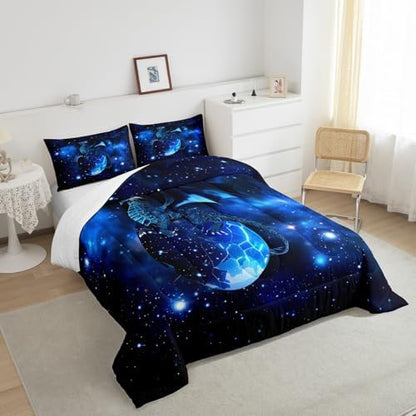 Feelyou Galaxy Dragon Bedding Set King Size for Boys Children Teens
