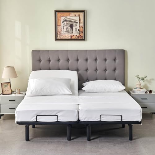 Kingnex Split Cal King Sheets Set for Adjustable Bed White