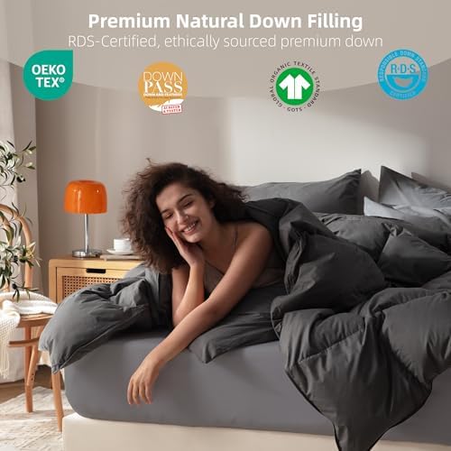 Goose Feather Down Comforter Twin,Organic Cotton Duvet Insert