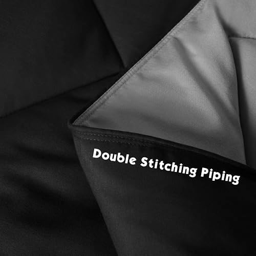HIG 3pc Black/Gray Twin/Twin XL Bedding Comforter Set Duvet Insert Blanket