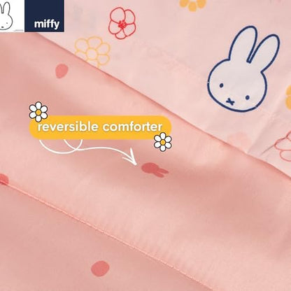 Miffy Bedding 7 Piece Super Soft Cozy Reversible Comforter and Sheet Set with Sham, Queen, (Officially Licensed Product) by Franco