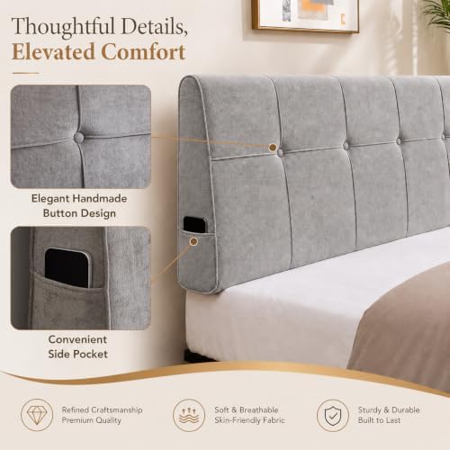 Queen Headboard with Adjustable Height