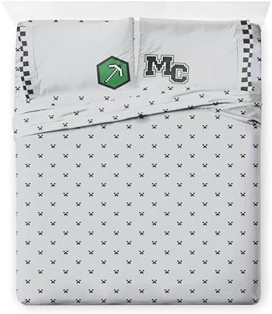 Minecraft Creeper Full Size Comforter Set 7 Piece Kids Bedding, Multi