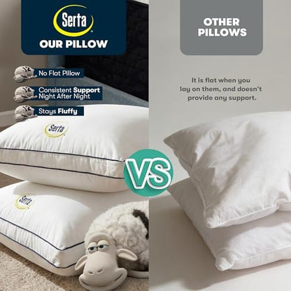 Serta Hotel Collection Bed Pillows King Size Set of 2 Medium Firm Support