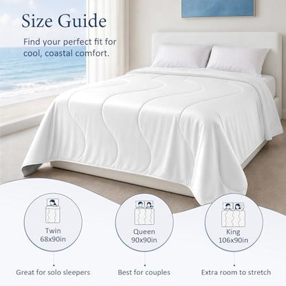 Cooling Comforter for Hot Sleepers, Twin 68x90, Arctic White