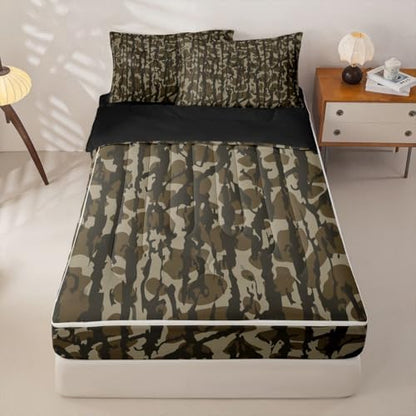 Feelyou Camouflage Military Army Comforter Set Twin Size Kids Boys Girls