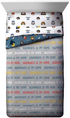Jay Franco Harry Potter is My Home 4 Piece Twin Bed Set -Bedding Features Harry, Ron, Hermoine, Hagrid, and Dumbledore
