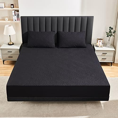 Sufdari Full Waterproof Mattress Protector, Waterproof Mattress Cover,Breathable & Noiseless Mattress Pad, Waterproof Quilted Fitted Sheet Fits Up to 8-18" Deep Pocket