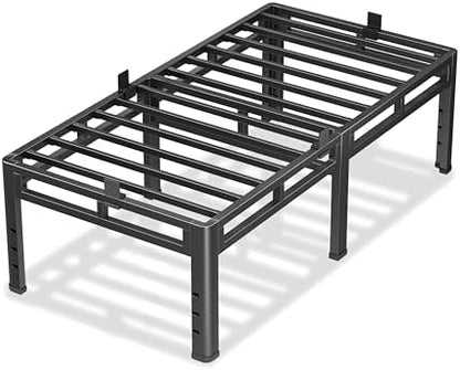 NKZ Twin Size Metal Platform Bed Frame, 22 Inch Dual-Layer Heavy Duty Base