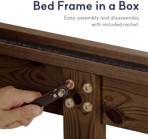 LIFEMENT Full Bed Frame Classic Wood Platform, Noise Free, Under Bed Storage, No Box Spring Needed, Easy Assembly, Espresso