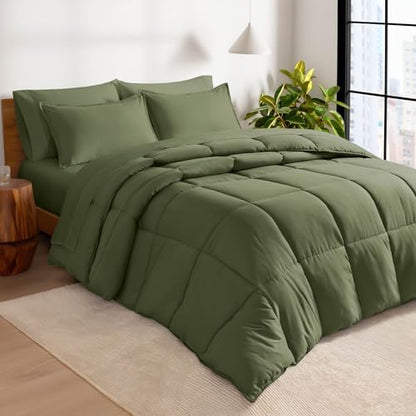 Bare Home Bed-in-A-Bag 7 Piece Set (Queen, Cypress/Cypress)