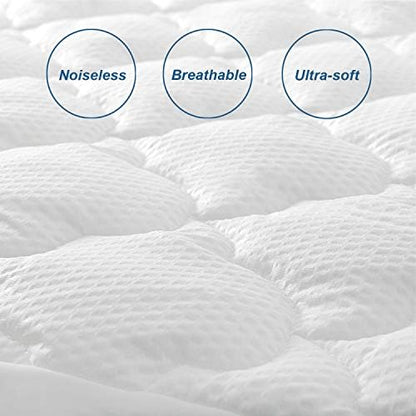 Twin Air Mattress Pad Sheets Cover, Plush Quilted Twin Mattress Topper