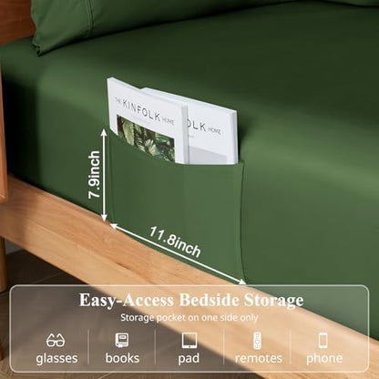 Bamboo Viscose Sheet Set Twin Size, Cooling Sheets Bed Set 3pcs