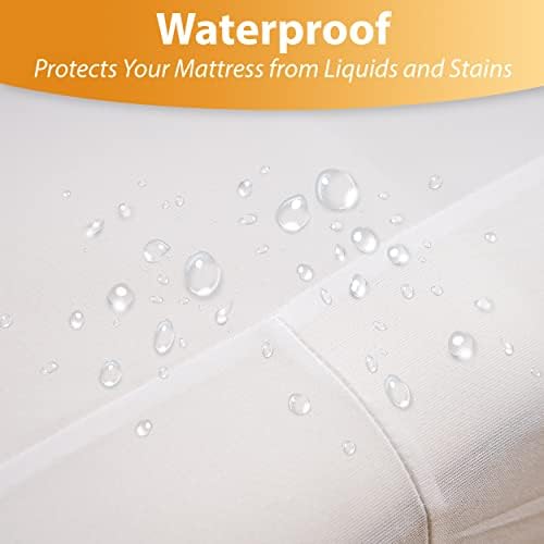 Waterproof Mattress Protector Twin Size - 6-Sided Zippered Mattress Encasement, Breathable Fabric Cover, Machine Washable, Fits Twin Mattress 39 x 75 Inches, Up to 16" Deep