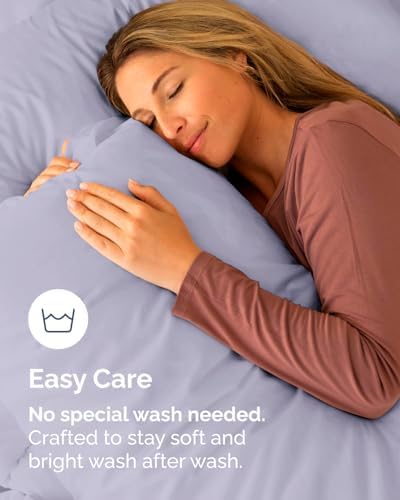Standard Pillow Cases Set of 8 - Soft Pillowcase Covers - Light Lavender