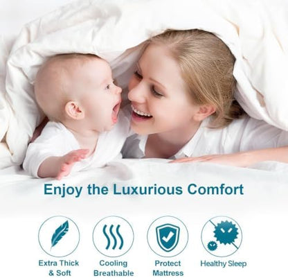 Cal King Mattress Topper, 900 GSM High-Fill Design, Fuller & Plusher Feel