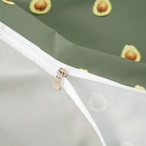Avocado Comforter Cover Queen Boys Girls Cute Cartoon Tropical Fruits Printed Bedding Set Green Avocado Pattern Duvet Cover for Teens Kids Soft Reversible Bedspread With 2 Pillowcases, No Comforter