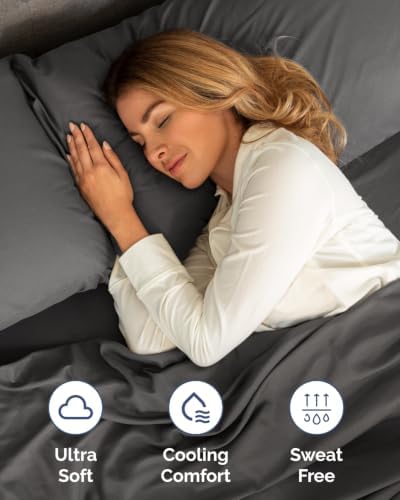 Flex Top Split Head King 6 Piece Sheet Set - Soft & Cooling - Charcoal