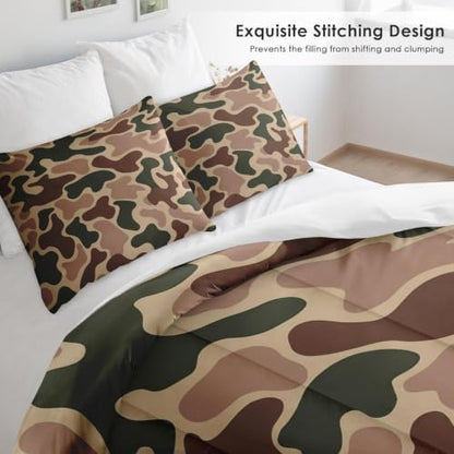 Pamnest King Comforter Set, 3 Pieces Camo Army Bedding, All Season