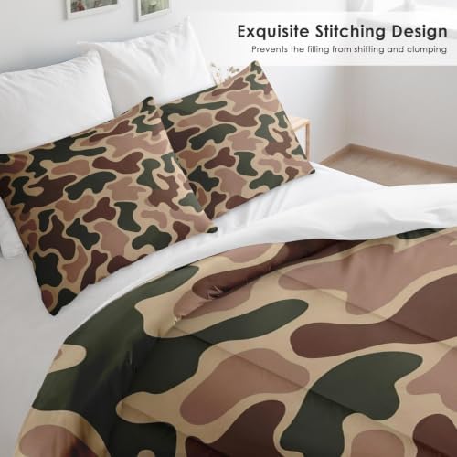 Pamnest Twin Comforter Set, 2 Pieces Camo Army Bedding, All Season
