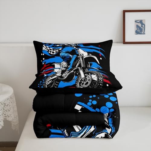 Feelyou Motorcycle Bedding Set for Kids Boys Girls Twin Size Racing