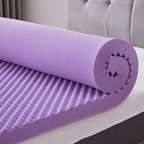 SINWEEK 3.8 Inch Egg Crate Memory Foam Mattress Topper Twin Size, Soft Mattress Pad for Back Pain Relief, Bed Topper, CertiPUR-US Certified