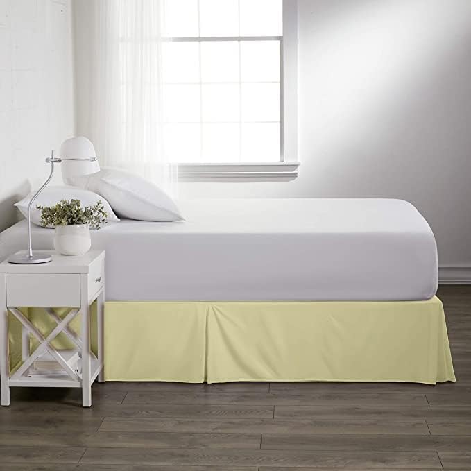 Premium Quality 800-TC Box Pleated 76x80 King Size Bed Skirt 14" Inch Drop Length with Split Corners 100% Egyptian Cotton Easy Fit Wrinkle Free & Fade Resistance