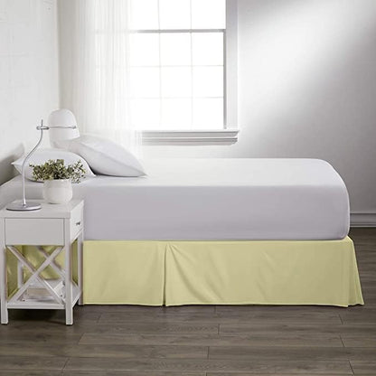 Premium Quality 800-TC Box Pleated 76x80 King Size Bed Skirt 14" Inch Drop Length with Split Corners 100% Egyptian Cotton Easy Fit Wrinkle Free & Fade Resistance