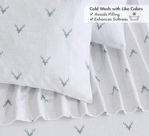 RUVANTI Flannel Sheets Set Full Size, Stag Synphony