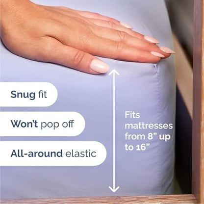 Cal King 6 Piece Bed Sheet Set - Breathable & Cooling Sheets - Lavender