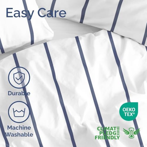 Duvet Cover Twin/Twin XL - Stripe Duvet Cover - 2 Piece - Navy Stripe