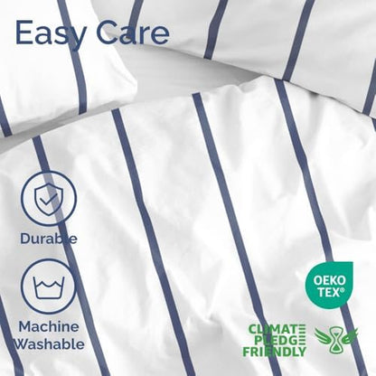 Duvet Cover Twin/Twin XL - Stripe Duvet Cover - 2 Piece - Navy Stripe
