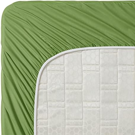 Clara Clark Bed Sheets, Premier 1800 Series 4 Piece Bed Sheet Set, Deep Pocket, Wrinkle, Fade, Stain Resistant, Luxury Soft Bedding Sheets & Pillowcases, Twin-XL, Calla Green