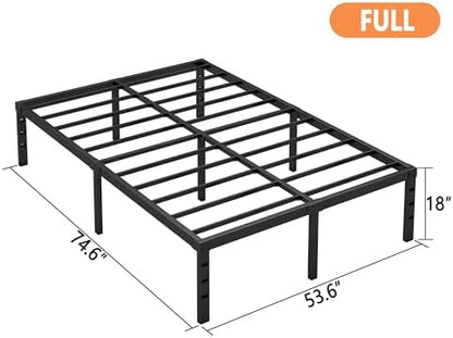 Hafenpo 18 Inch Full Bed Frame, Under Bed Storage, Black