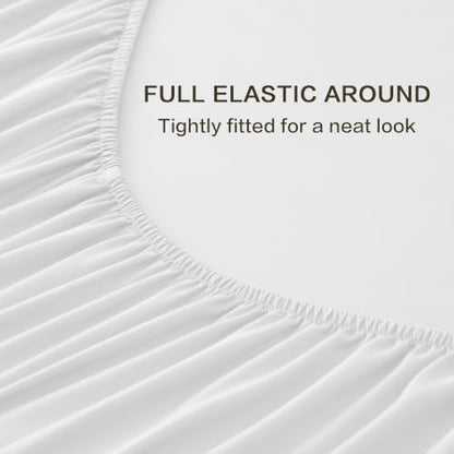 Andency Sateen Sheets Set, 100% Viscose Derived from Bamboo, Hotel Luxury Silky & Cooling for Hot Sleepers, Deep Pocket Up to 16", White King