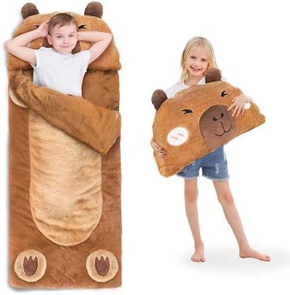 iPlay, iLearn Kid Capybara Sleeping Bag, Toddler Boys Girls Daycare Nap Mat