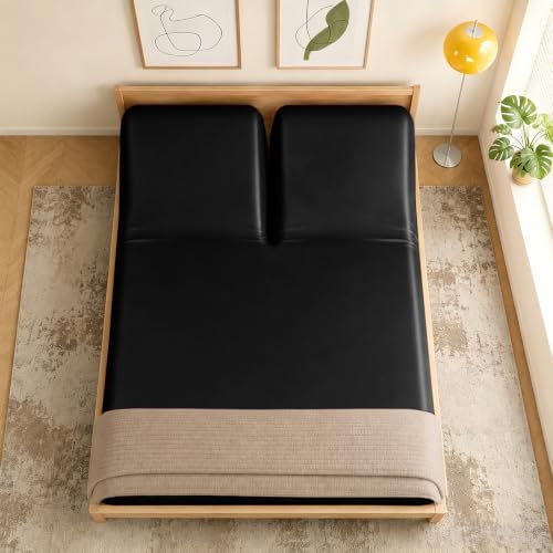 RUDONG M Split Top King Fitted Sheet Only for Adjustable Beds, Black
