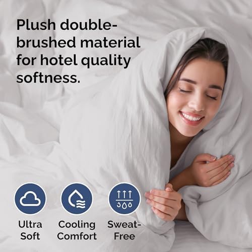 Duvet Cover King Size - Soft 3 Piece with Zipper Closure - French Grey