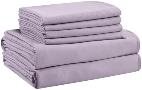 Cal King Size Sheets Set - 6 Piece Luxuriously Soft & Cooling Sheets Cal King Size - Ultra Soft 16" Deep Pocket Cal King Sheet Set - Fitted Sheet & Pillowcase Sets (Cal King Lavender)