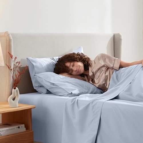 Nestl Full XL Sheet Set - Bed Sheets - Ice Blue - 4-Piece Deep Pocket