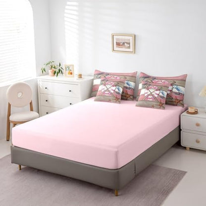 Erosebridal Lake Life Bedding Set for Kids Teens,Summer Boat Paddle Comforter Set Full Size,Crab Starfish (Comforter+Fitted+Flat Sheet+2 Pillowcases+2 Throw Pillow Covers) 7 Pieces Bed Set
