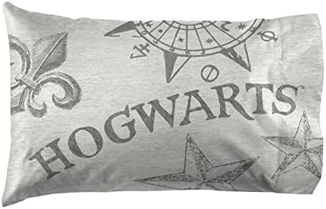 Jay Franco Harry Potter Spellbound 4 Piece Twin Bed Set - Includes Reversible Comforter & Sheet Set - Bedding Features Hogwarts Logo - Super Soft Polyester - (Official Harry Potter Product)