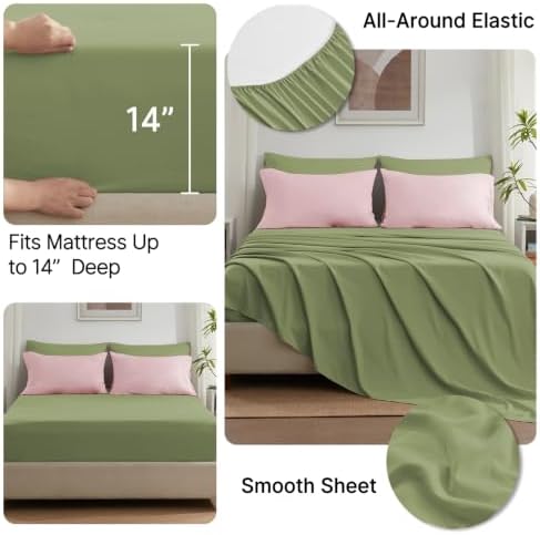 Anluoer Twin Comforter Set, 5 Piece Bed in a Bag Twin Bedding Sets