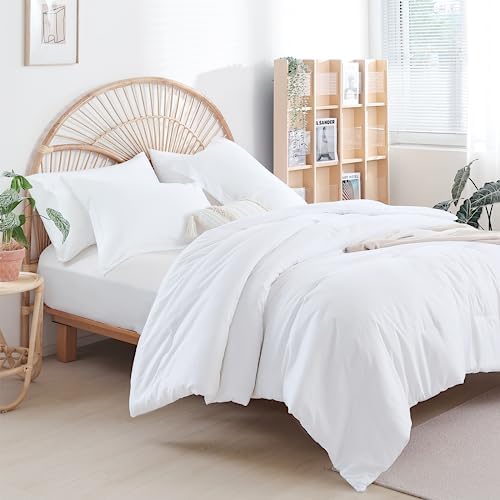 weigelia White King Comforter Set with Sheets - 7 Pieces Bed in a Bag King