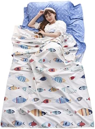 TRIWONDER Sleeping Bag Liner Cotton Camping Travel Sheet Sleep Sack Adult for Hostels Outdoor Picnic Planes Trains