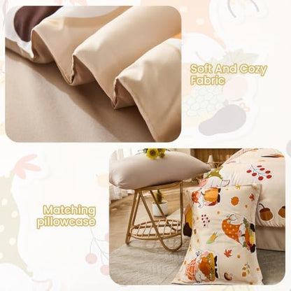 Kids Comforter Sets for Boys&Girls,Thanksgiving Comforter Set Twin Size